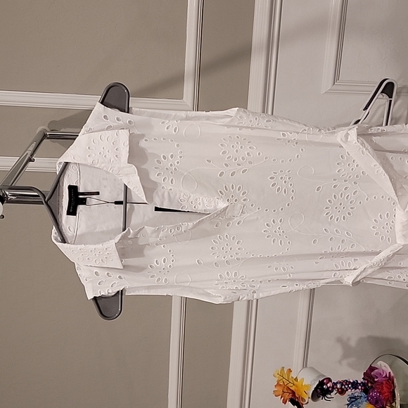 NWT Donna Karan Seaside Eyelet Cutout Dress - Picture 2 of 11